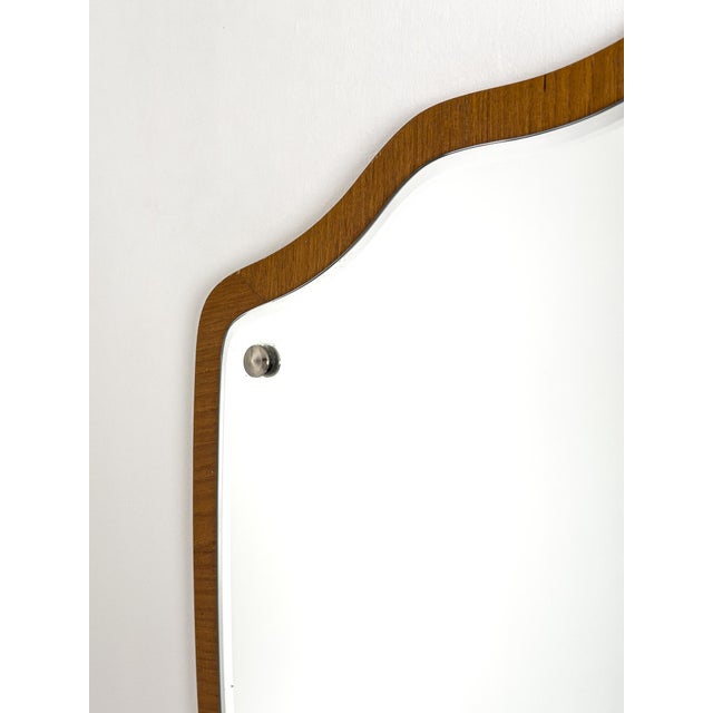 Swedish Modern Organic Shaped Wall Mirror in Teak, Sweden, 1950s For Sale - Image 3 of 7