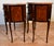 1890s Pair French Louis XV Walnut Satinwood Inlay & Marble Top Nightstands For Sale - Image 16 of 18