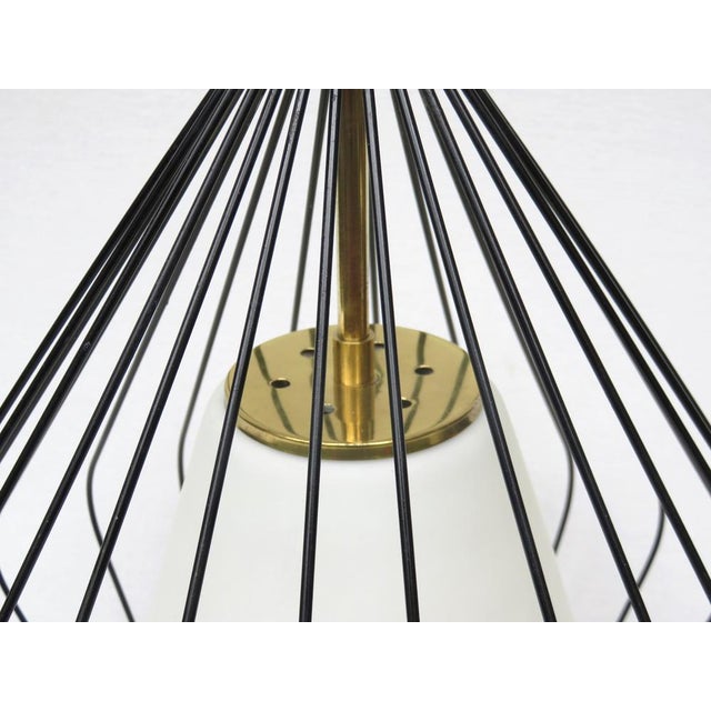Mid-Century Modern String Pendant Lamp in Glass and Brass, 1950s For Sale - Image 12 of 18