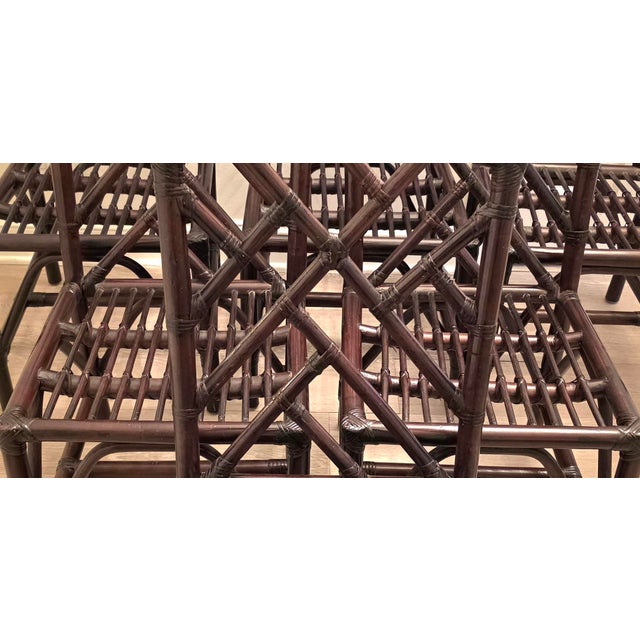 Mid 20th Century Vintage Chinese Chippendale Organic Bamboo Dining Chairs -Set of 6 For Sale - Image 5 of 18