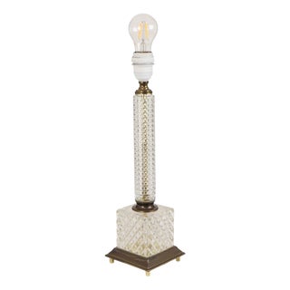 Vintage Glass Table Lamp, 1970s For Sale