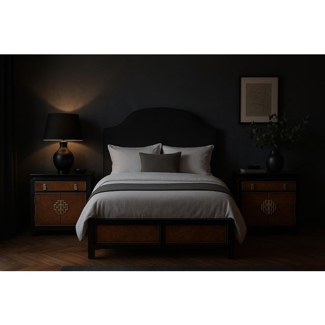 Elegant pair of vintage nightstands designed by Raymond Sabota for Century Furniture as part of the iconic Chin Hua...