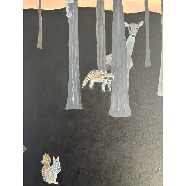 Very Large Framed Diptych Painting Titled Dawn For Sale - Image 13 of 13