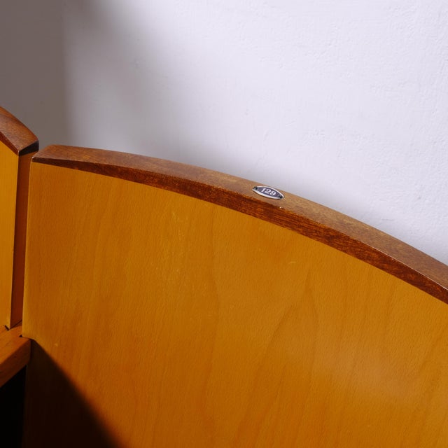 Two-Seater Cinema Armchair Bench in Numbered Two-Tone Wood, 1960s For Sale - Image 15 of 18