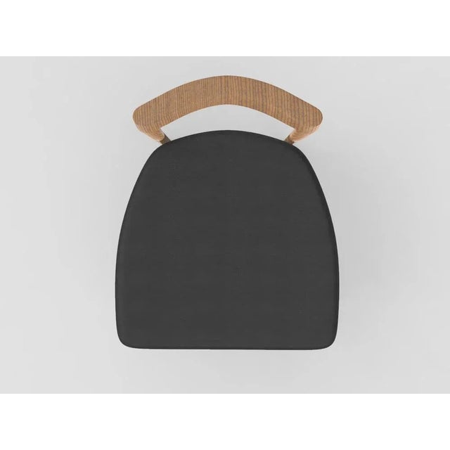 Grey Chair in Linea 622 Leather and Walnut by Collector Studio For Sale - Image 4 of 5