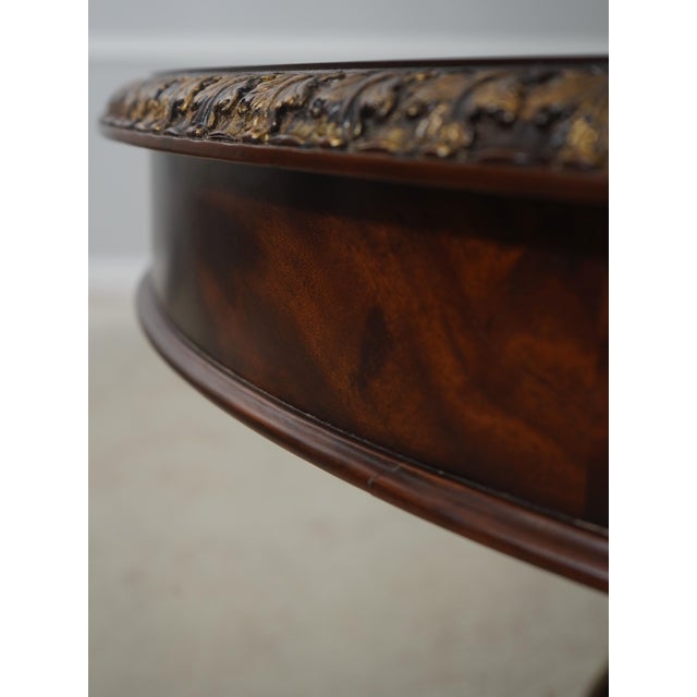 2010s Maitland Smith Round Inlaid Mahogany Center Table For Sale - Image 5 of 15