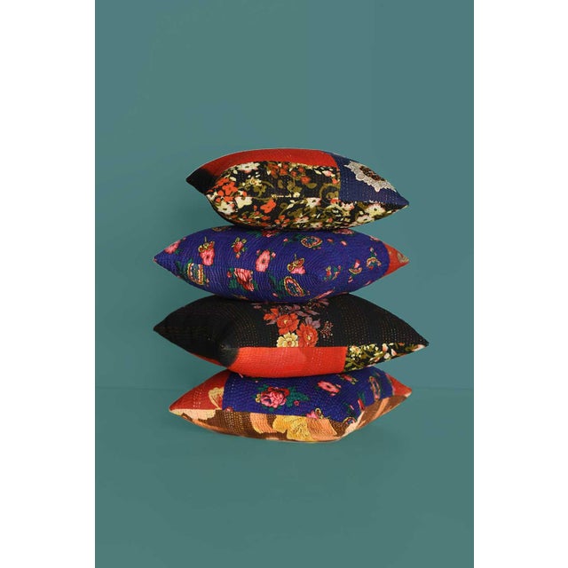 Cushions in vintage Afghani fabrics made with traditional cotton patchwork and quilted by hand.