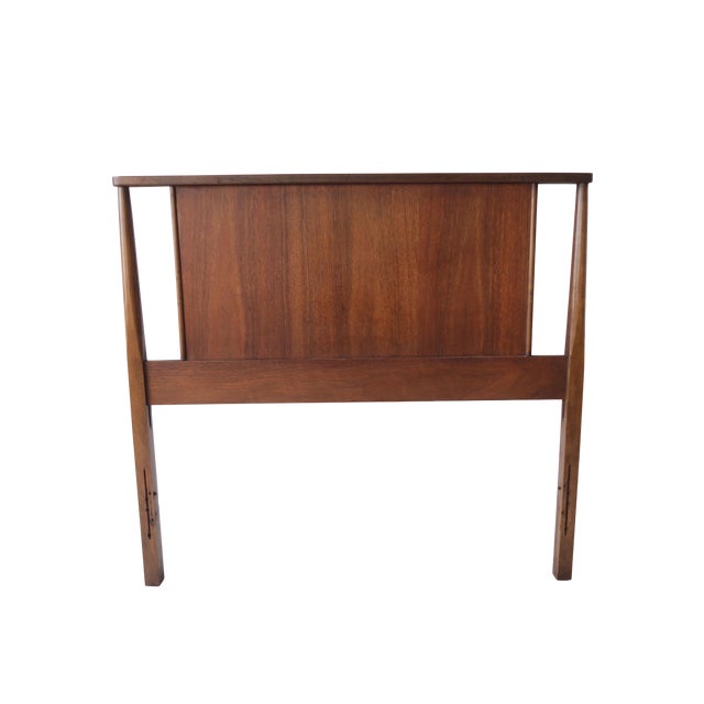 Vintage Mid Century Modern Twin Headboard with Geometric Cutouts Chairish