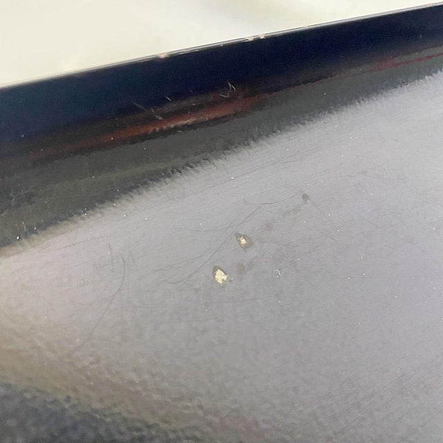 Italian modern black and red metal food trolley on wheels, 1980s Food trolley on wheels, with structure in red metal rod...