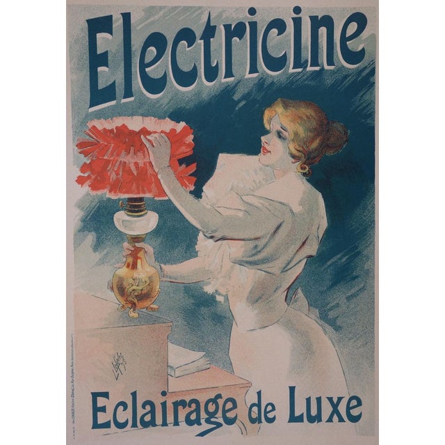 Lucien Lefevre, Electricine, Original Lithograph, 1897 For Sale - Image 3 of 8