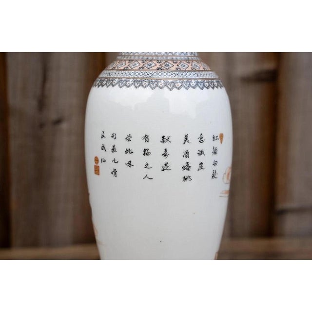 20th Century Chinese Famille Rose Grisaille and Iron Red Porcelain Vase For Sale - Image 15 of 18