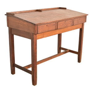 Limbert Style Antique Mission Oak Arts & Crafts Slant Front Architect's Desk, Circa 1910