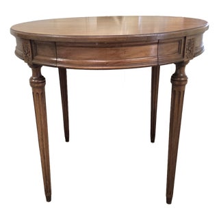 Vintage Round Side Table Tapered Legs For Sale