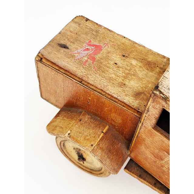 Brown Antique Handmade Wooden Toy Truck, 1940s For Sale - Image 8 of 11