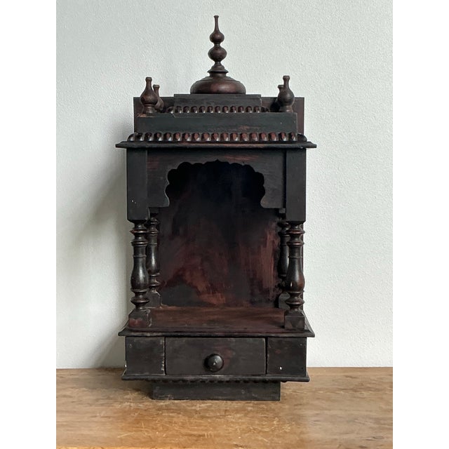 Late 20th Century Vintage Boho Carved Wood Altar For Sale - Image 5 of 12