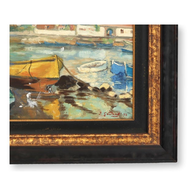 French French Harbor Double Sided Painting For Sale - Image 3 of 4