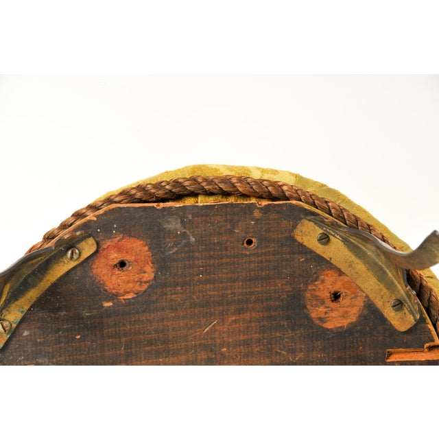 Antique Victorian Sculptural Footstool With Brass Claw Feet Floral Upholstered Top For Sale - Image 10 of 12