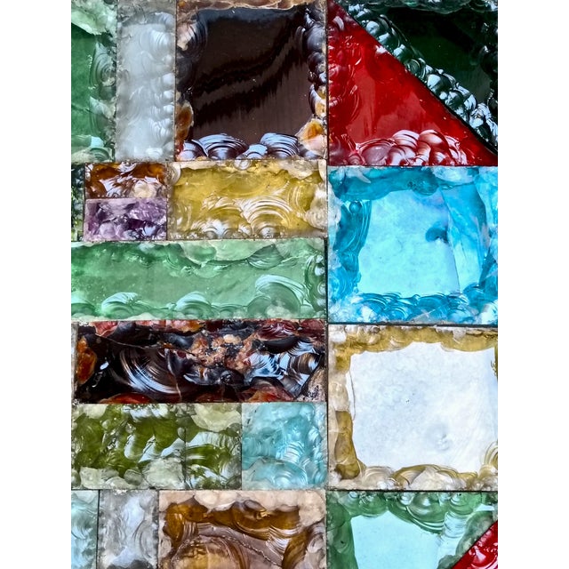 Vintage Rectangular Coffee Table with Chiselled Murano Glass Top from Poliarte, Italy, 1960s For Sale - Image 9 of 13
