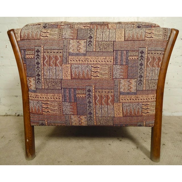 Pair of Vintage Sculpted Armchairs With Funky Fabric For Sale - Image 4 of 7
