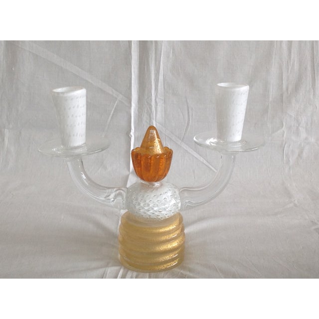Gold Vintage Candelabra in Murano Glass, 1960s For Sale - Image 8 of 8