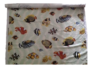 Vintage C.1990's Grey Watkins "Barbuda" Fish Linen Textile - 4 1/3 Yds.