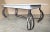 Dining Table with Large White Wood Top and Forged Iron Curved Legs, 1930 For Sale - Image 3 of 11
