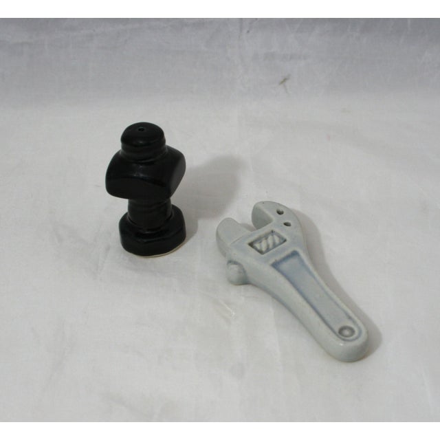 Ceramic Vintage 1950s Ceramic Wrench Nut & Bolt Salt & Pepper Shakers For Sale - Image 7 of 9