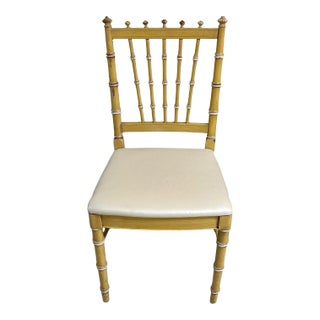 Late 20th Century Thomasville Yellow Faux Bamboo Desk Chair For Sale