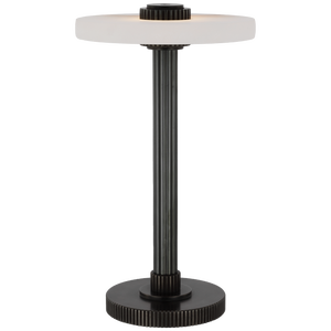 Visual Comfort Signature Aran 9" Rechargeable Accent Lamp in Bronze and Alabaster
