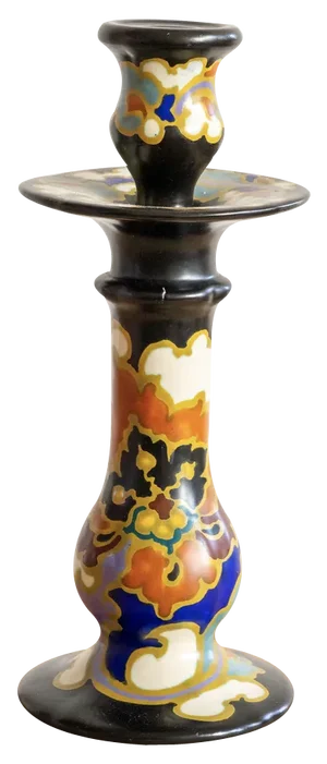 Regina Gouda Rosaria Candlestick, Vibrant Abstract, Mid-Century Dutch Pottery