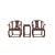 Wood 3 Pieces Set Chinese Yellowish Brown Ru Yi Horseshoe Armchair Table For Sale - Image 7 of 7