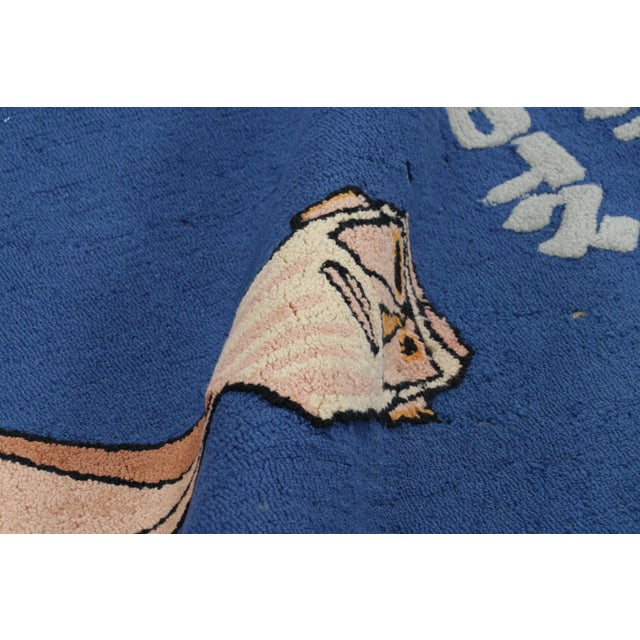 Vintage Jewish Pictorial Tapestry in Red, Blue and Black Tones | Rug & Kilim For Sale - Image 9 of 11