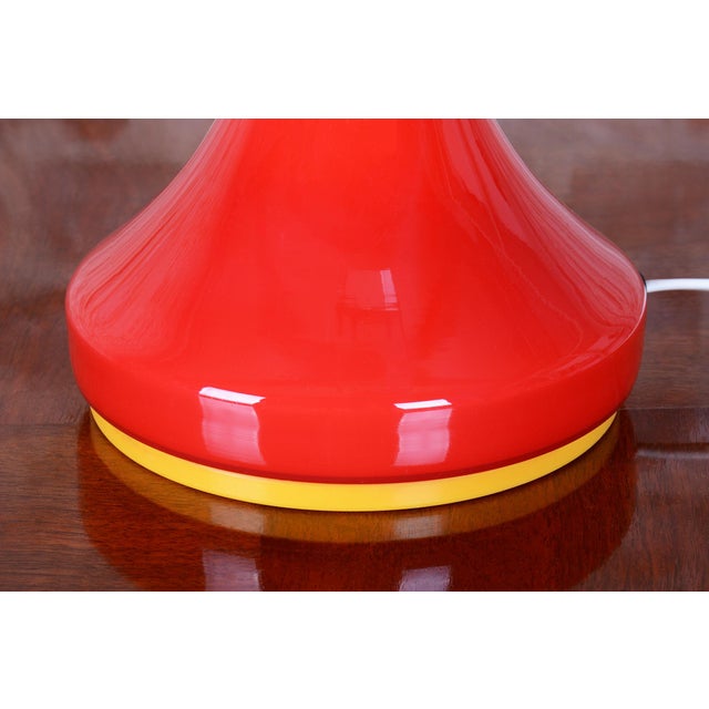 Red Mid-Century Modern Table Lamp in Tinted Glass by Štěpán Tabera, Czech, 1960s For Sale - Image 8 of 11