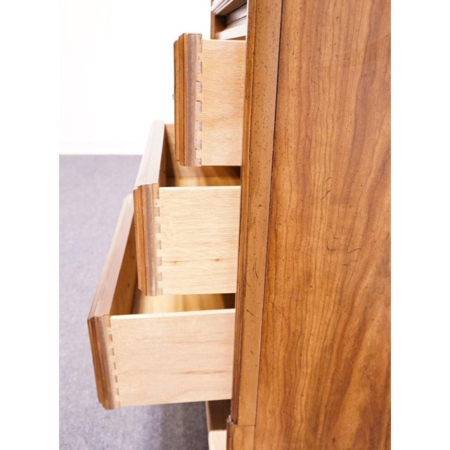Drexel Furniture Italian Provincial Burled Walnut 31" Secretary Bookcase / Wall Unit 530-810 For Sale - Image 11 of 16