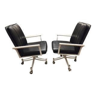 Vintage Milo Baughman Style Directors Chairs Swivel Castors Postmodern Vintage For Sale