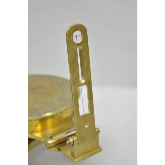 Vintage Victorian Ash & Son Makers Brass Maritime Ship Compass Birmingham Cover For Sale - Image 12 of 18
