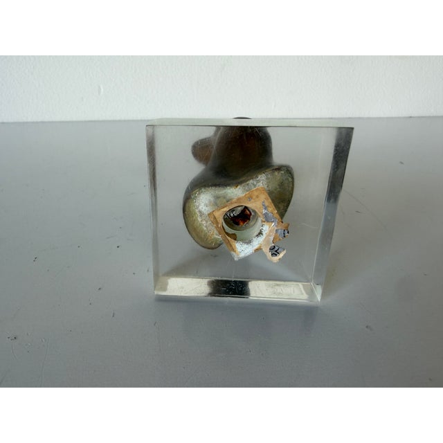 Bronze Vintage Piero Banfi Abstract Bronze Female Torso Sculpture on Lucite Base For Sale - Image 8 of 11