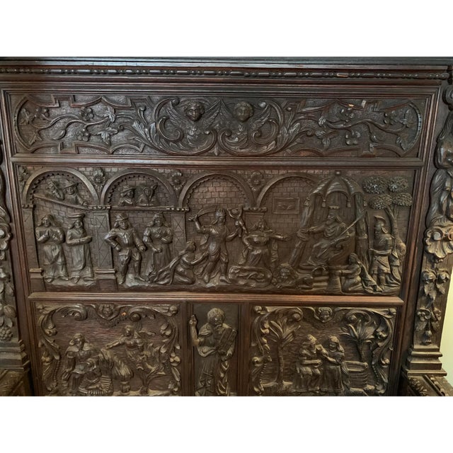16th Century Antique High Gothic Pictorial Bench For Sale - Image 12 of 12