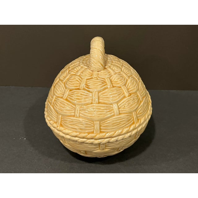 Shabby Chic Vintage Egg-Shaped Covered Dish For Sale - Image 3 of 6