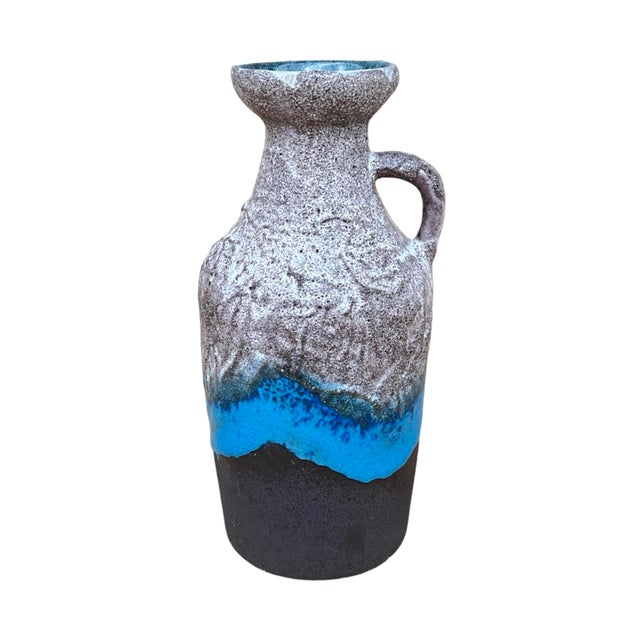 1970s Ceramic Vase With Handle, Fat Lava, Strehla Keramik, Germany, 1970s. For Sale - Image 5 of 10