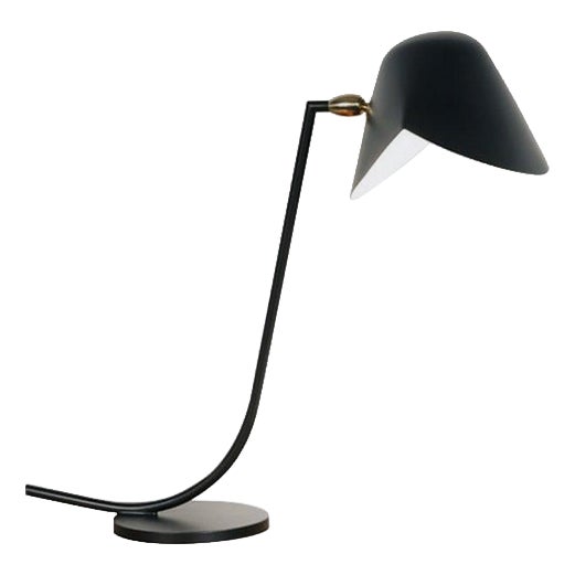 Mid-Century Modern Black Antony Table Lamp by Serge Mouille For Sale