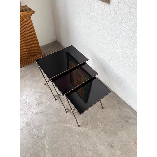 Nesting Tables by Jacques Adnet, 1950s, Set of 3 For Sale - Image 10 of 18