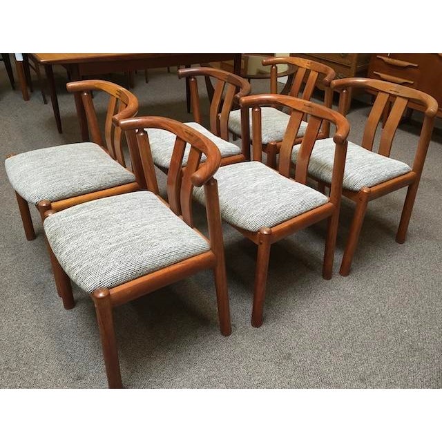 Mid-Century Modern Set of Six Mid Century Danish Modern Teak Dining Chairs by Hans J.Frydendal for Boltinge Stolefabrik, Denmark c.1960 For Sale - Image 3 of 12