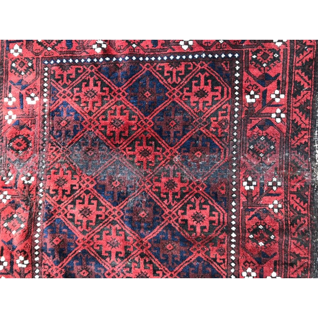 Antique Turkmen Baluch Afghan Rug For Sale - Image 5 of 14