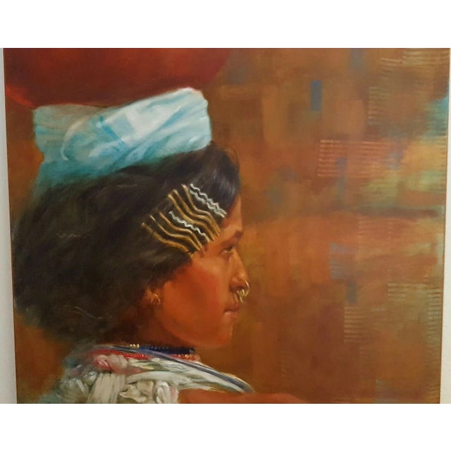 African Leslie Clark Original Oil on Canvas Painting For Sale - Image 3 of 7