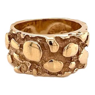 24120 - Nugget 14k Yellow Gold Ring For Sale