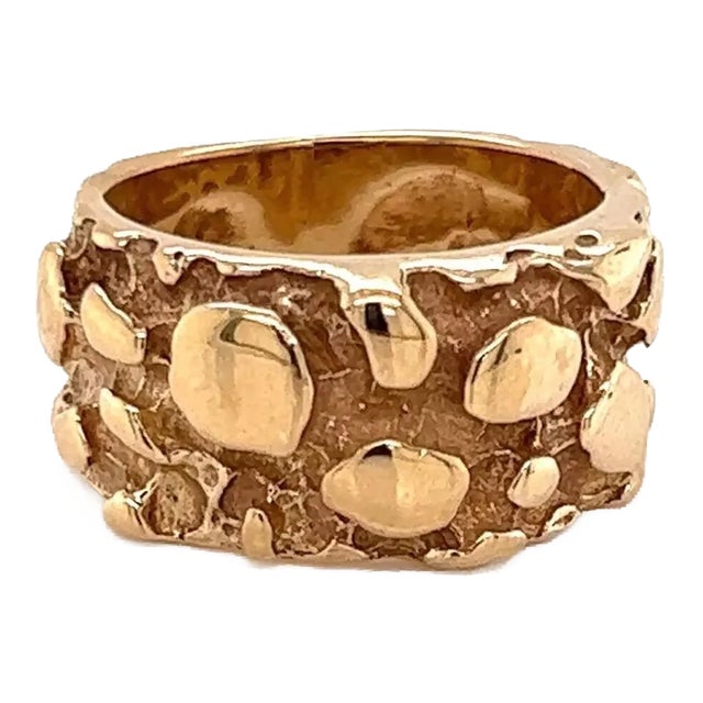 24120 - Nugget 14k Yellow Gold Ring For Sale