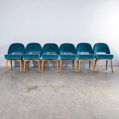 1960s Velvet Dining Chair, 1960s For Sale - Image 5 of 12