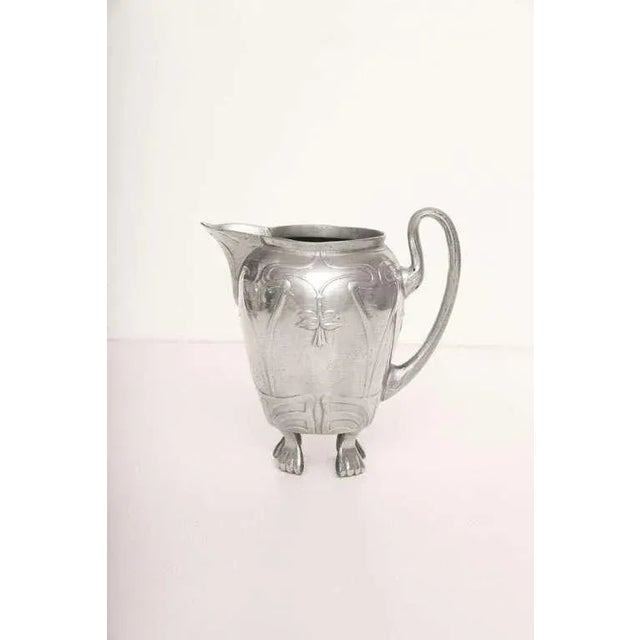 Silver Vintage Art Nouveau Whimsical German Pewter Tea Coffee Service For Sale - Image 8 of 10
