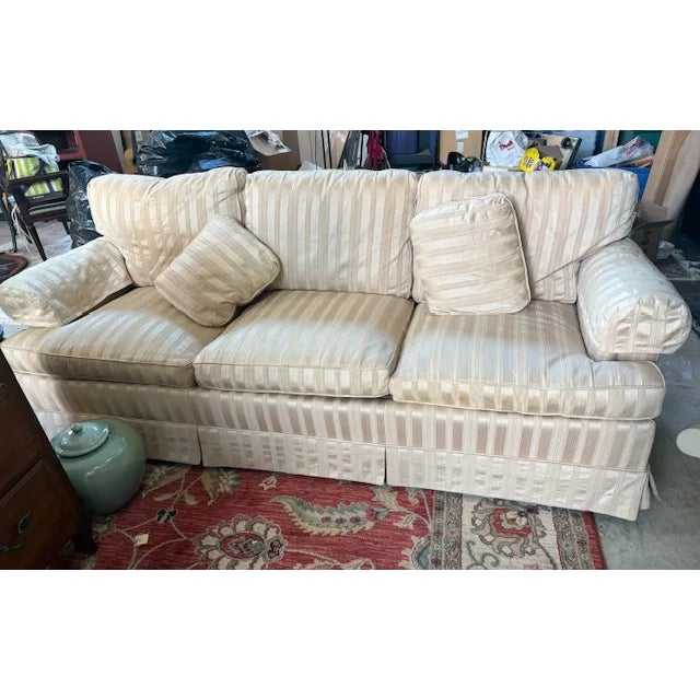 Wood Vintage Baker Furniture Three Cushion Sofa For Sale - Image 7 of 12